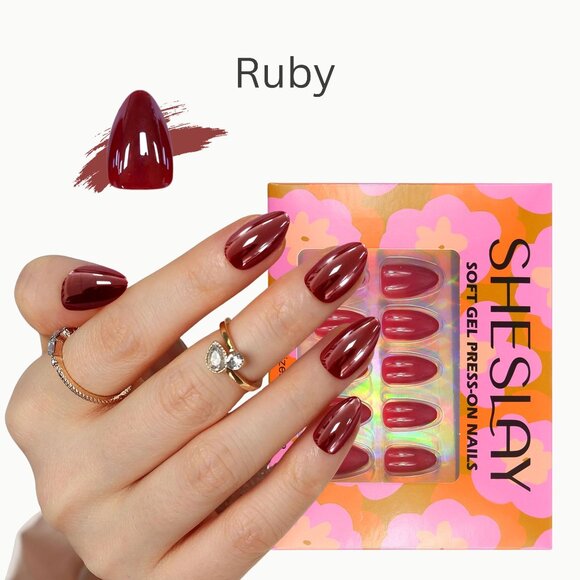 Ruby-SheSlay Soft Gel Press-On Nails – 30pcs Full Kit - Picture 1 of 5